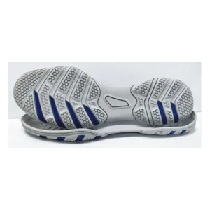 Gray Blue Two-tone Stripe Ribbed Grain Anti-slip Rubber Boxing Shoe Outsole Midfoot Hollow Anti-torsion Window Flexible Shock Absorbing Wrestling Training Sole OEM Color Logo Customization Available