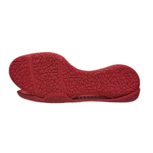 All Red Crackle Fractured Texture Rubber Boxing Shoe Outsole With Side Hollow Groove High Flexibility Anti-slip Ground Feedback Shock Absorbing Wrestling Combat Training Sole OEM Custom Logo & Color