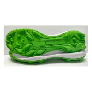 Green White Two-tone Geometric Lug Spike Rubber Baseball Cleat Outsole Midfoot Integrated Torsion Bar Turf Traction Anti-twist Flexible Shock Absorbing Baseball Softball Sport Shoe Sole OEM Color & Logo Customization Available
