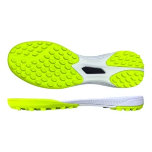 Lime Green & Gray Two-tone Oval Raised Bump Rubber AG Turf Soccer Outsole Hollow Midfoot Arch Anti-torsion Structure Shock-absorbing OEM Custom Football Shoe Sole