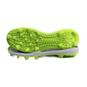 Lime Green & Gray Two-tone Lattice Web Torsion Network Rubber Baseball Cleat Outsole Multi-stud Spike Traction Lightweight Flexible Turf Sports Shoe Sole OEM Logo & Color Customizable for Baseball Softball