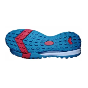 Blue Red White Three-color Square Block Grain Molded EVA Rubber AG Turf Soccer Outsole Midfoot Round Hollow Reinforcement Anti-slip OEM Custom Football Training Sole