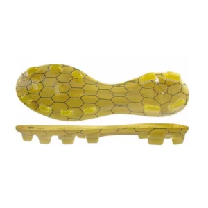 Golden Yellow Honeycomb Texture TPU FG Soccer Outsole Multi-stud Layout Wear Resistant OEM Custom Professional Football Shoe Replacement Sole