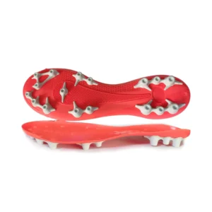 Red Gray Two-tone Multi-fork Split Studs Textured Surface TPU FG Soccer Outsole Midfoot Reinforcement Anti-slip OEM Custom Football Shoe Replacement Sole