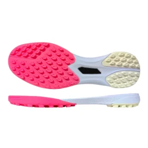 Rose Red Beige Gray Three-color Block Dense Granular Stud AG Turf Soccer Outsole Midfoot Black Hollow Anti-torsion Slot Rubber EVA Composite Lightweight OEM Custom Football Training Sole