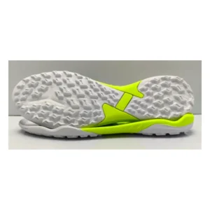 White Fluorescent Green Two-tone Irregular Serrated Stud AG Turf Soccer Outsole Cross-shaped Arch Reinforcement Rubber EVA Composite Anti-torsion Shock-absorbing OEM Custom Football Training Sole