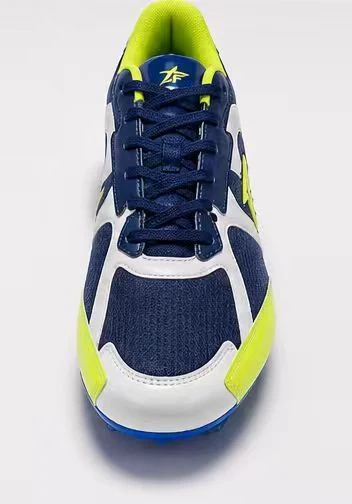 Top view of the customer-confirmed natural-grass soccer shoe showing the upper and laces